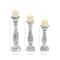White Distressed Wood Traditional Candle Holder Set, 3ct.